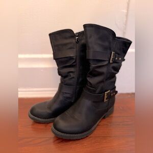 GLOBALWIN Women's Mid Calf Boots For Women Low Heel With Zipper size 7